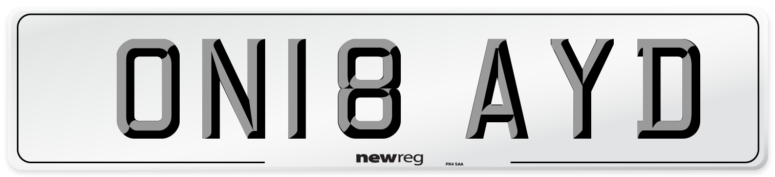 ON18 AYD Number Plate from New Reg
